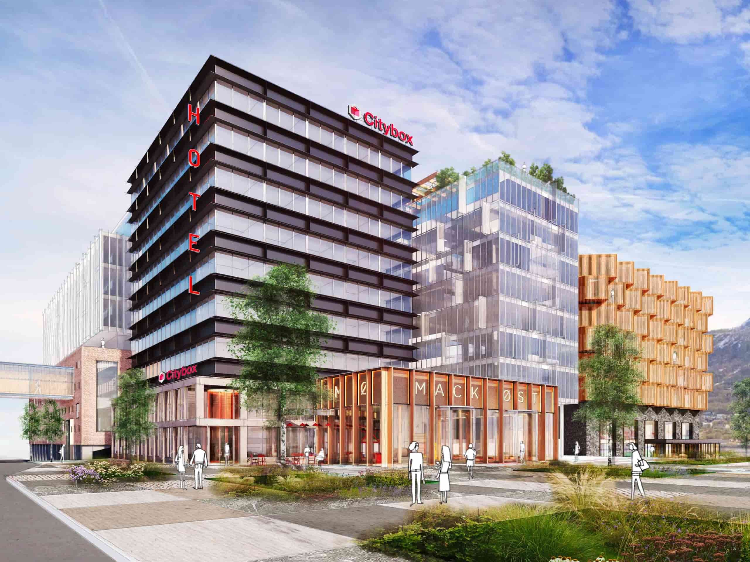 Picture of the predicted facade of Citybox Tromsø