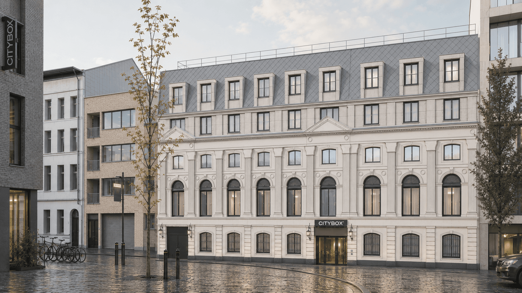 Rendering of future expansion of Citybox Antwerp