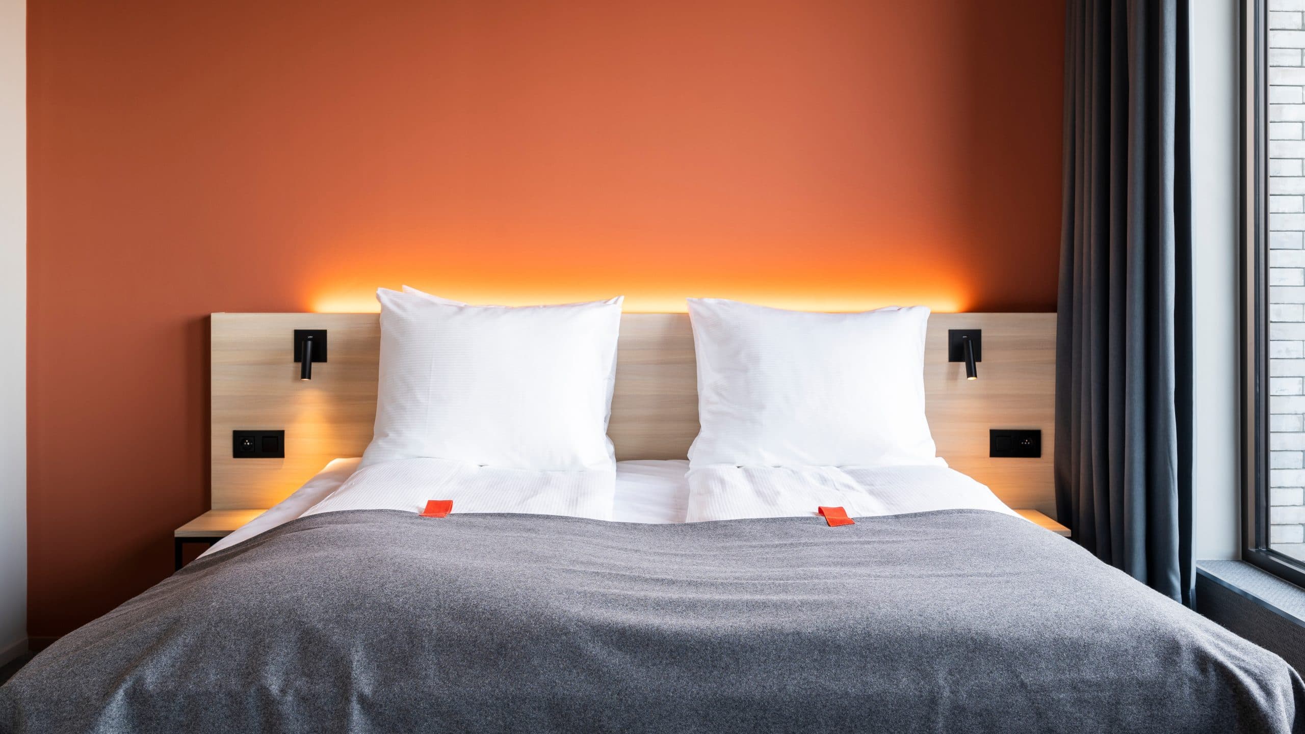 A picture of a double bed at Citybox Antwerp